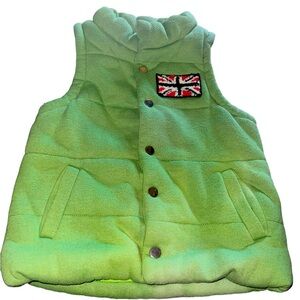 Puffer Green fleece Norway, Union Jack patched vest